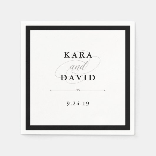 Elegante Couture Wedding Serviette (Vorderseite)