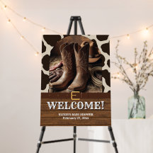 Elegante Cowgirl Boots Baby Shower