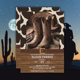 Elegante Cowgirl Boots Baby Shower Einladung