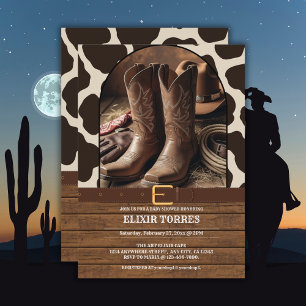Elegante Cowgirl Boots Baby Shower Einladung