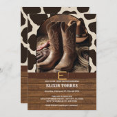 Elegante Cowgirl Boots Baby Shower Einladung (Vorne/Hinten)