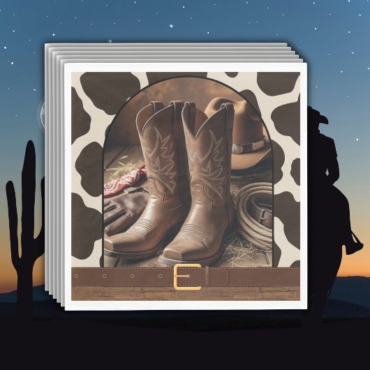 Elegante Cowgirl Boots Baby Shower Serviette