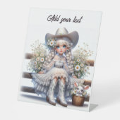 Elegante Cowgirl Sockelschild (Vorderseite)