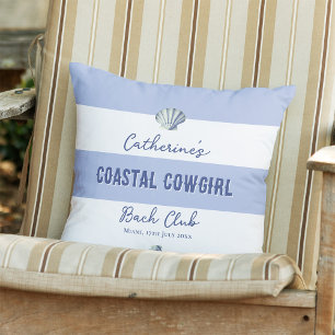 Elegante Cowgirl Soft Blue White Stripes an der Kü Kissen