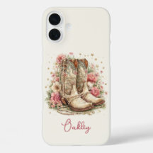 Elegante Cowgirl-Stiefel mit Blumen monogrammiert