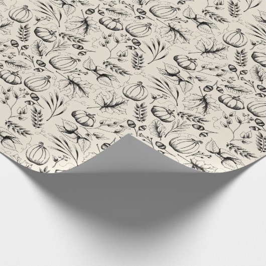 Elegante Cram Herbst Harvest Pumpkins Herbstlaube Geschenkpapier (Ecke)