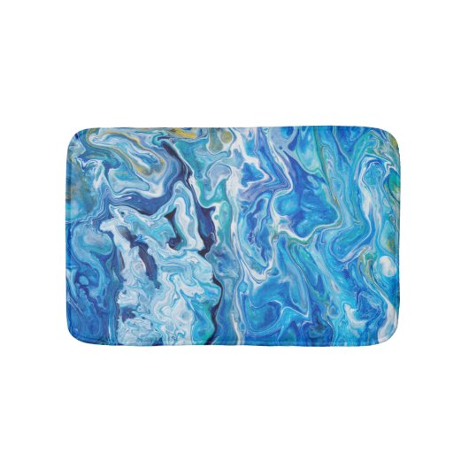 Elegante Crazy Lace Agate 6 - Ocean Blue Badematte (Vorderseite)