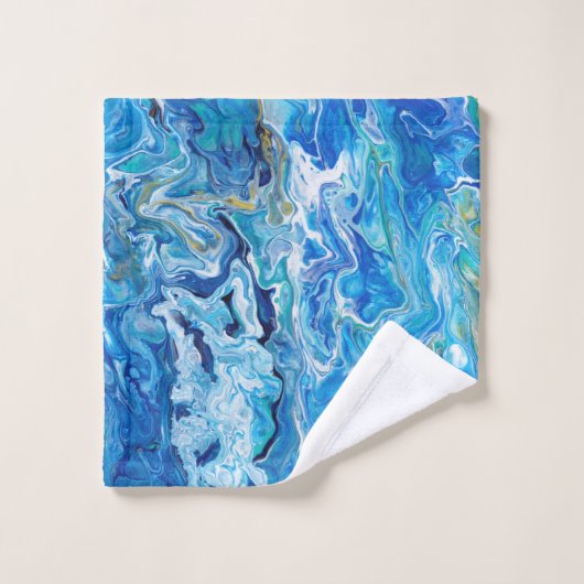 Elegante Crazy Lace Agate 6 - Ocean Blue Badhandtuch Set (Waschlappen)