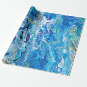 Elegante Crazy Lace Agate 6 - Ocean Blue Geschenkpapier (Ungerollt)