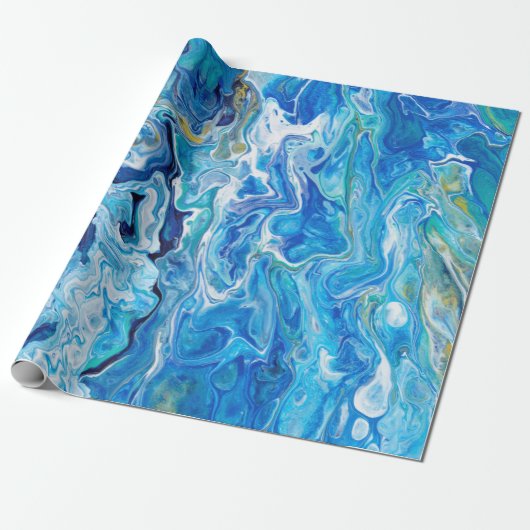 Elegante Crazy Lace Agate 6 - Ocean Blue Geschenkpapier (Ungerollt)