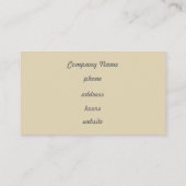 Elegante Cream and Gray Business Card Visitenkarte (Rückseite)