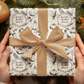 Elegante Cream Autumn Harvest Pumpkins Custom Geschenkpapier