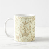 Elegante Cream Beige Reittiere Name Kaffeetasse (Links)