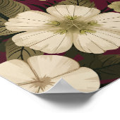 Elegante Cream-Blume im Hintergrund Poster (Ecke)