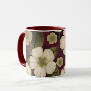 Elegante Cream-Blume im Hintergrund Tasse