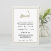 Elegante Cream Cape Cod Karte Einladung Hochzeit (Stehend Vorderseite)