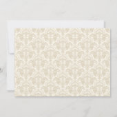 Elegante Cream Damask Design-Taufe Einladung (Rückseite)