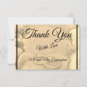 Elegante Cream Floral & Rings Danke Postcard Einladung (Vorderseite)