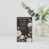 Elegante Cream Floral Wreath Visitenkarte (Stehend Vorderseite)