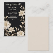 Elegante Cream Floral Wreath Visitenkarte (Vorne/Hinten)