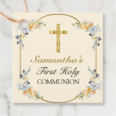 Elegante Cream Girls Floral 1. Geschenkanhänger (Vorderseite)