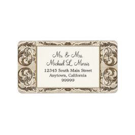 Elegante Cream Gold Baroque Hochzeit Rücksendeadre Adressaufkleber