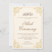 Elegante Cream Gold Islamische Hochzeit Einladung (Vorderseite)