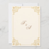 Elegante Cream Gold Islamische Hochzeit Einladung (Rückseite)