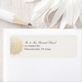 Elegante Cream Gold Mandala Rücksendeadressen-Aufk