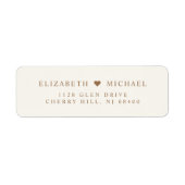 Elegante Cream Gold Wedding Rücksendeadresse (Vorne)