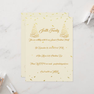 Elegante Cream & Gold Weihnachten Unterhaltung Einladung