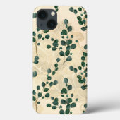Elegante Cream Gold Whimsical Eukalyptus Greenery Case-Mate iPhone Hülle (Rückseite)