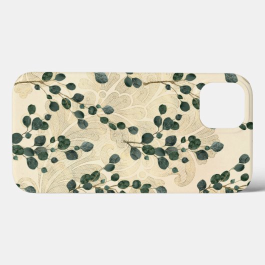 Elegante Cream Gold Whimsical Eukalyptus Greenery Case-Mate iPhone Hülle (Rückseite (Horizontal))