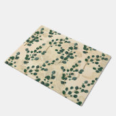 Elegante Cream Gold Whimsical Eukalyptus Greenery Fußmatte (Schrägansicht)