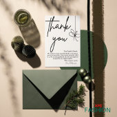 Elegante Cream & Gray Ribbon Wedding - Minimalisti Dankeskarte