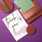 Elegante Cream & Gray Ribbon Wedding - Minimalisti Dankeskarte