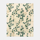 Elegante Cream Green Whimsical Eukalyptus Greenery Fleecedecke (Vorderseite)