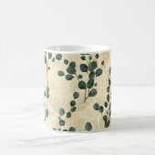 Elegante Cream Green Whimsical Eukalyptus Greenery Kaffeetasse (Mittel)