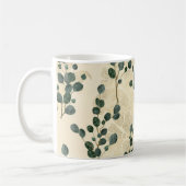 Elegante Cream Green Whimsical Eukalyptus Greenery Kaffeetasse (Links)