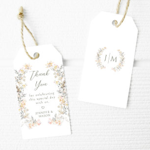Elegante Cream Meadow Wildblume Wedding Vielen Dan Geschenkanhänger