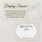 Elegante, Cream No Wrap Brautparty Geschenkkarte Begleitkarte (Vorne/Hinten)