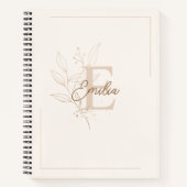 Elegante Cream Personalisiert Script Monogram Flor Notizblock (Vorderseite)