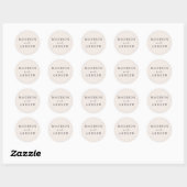 Elegante Cream Personalisiert Wedding Runder Aufkleber (Blatt)