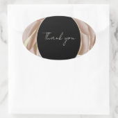 Elegante Cream Rose Blumenaufkleber "Danke" Ovaler Aufkleber (Tasche)