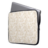 Elegante Cream Rose Floral Laptopschutzhülle (Vorderseite Links)