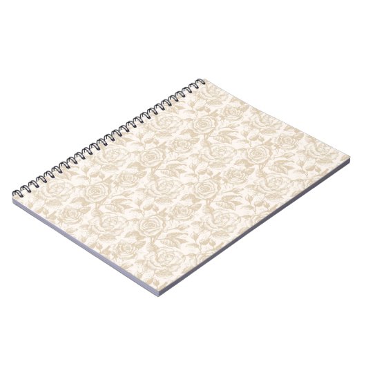 Elegante Cream Rose Floral Notizblock (Linke Seite)
