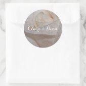 Elegante Cream-Rose Hochzeitsticker für Umschlag A Runder Aufkleber (Tasche)