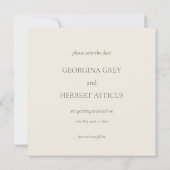 Elegante Cream Sage Clover Wedding Save the Date Einladung (Rückseite)