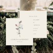 Elegante Cream Sage Clover Wedding Save the Date Einladung