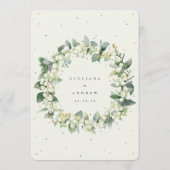 Elegante Cream Snowberry+Eucalyptus Bouquet Weddin Programm (Rückseite)
